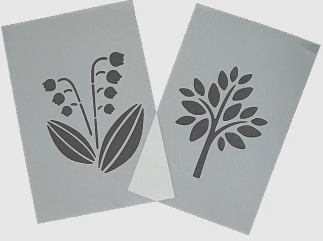 SCHABLONE FÜR WÄNDE AIRBRUSH BASTELN VINTAGE DIY SHABBY BLUME Set Pflanzen 1873 185869021343