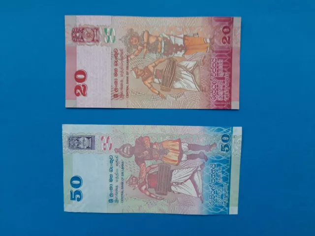 1 x 20+50 Rupees Sri Lanka / UNC / Geldschein Banknote