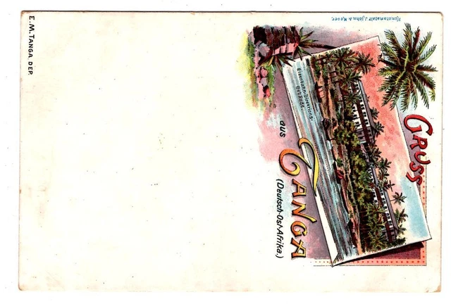 DOA GRUSS aus TANGA unbenutzte Litho  (L8295