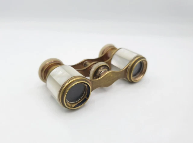Jumelles Anciennes Art Nouveau XIXe - Cerf Plaqué Argent Et Laiton - Fabriquées En France