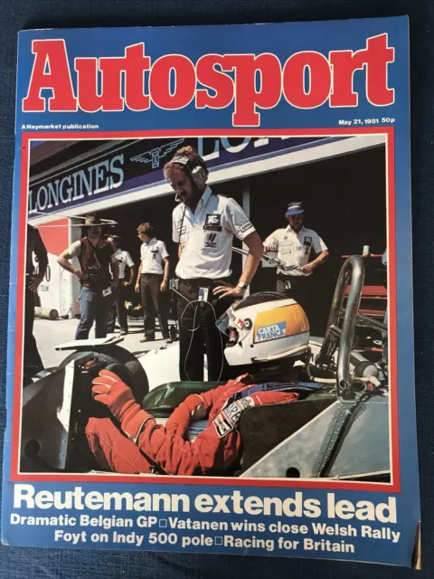 Autosport Magazine 21 May 1981 Reutemann Williams Belgium F1 GP Vatanen Welsh