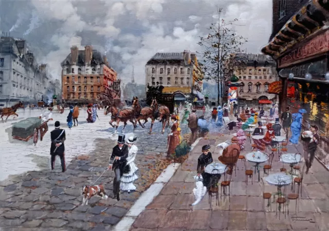 Old France Afternoon In Paris French Belle Epoque Original Oil Francesco Tammaro