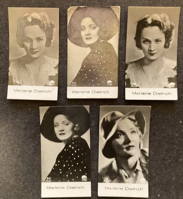 Film Star, MARLENE DIETRICH: 5 x Scarce German Tobacco Cards (1931)