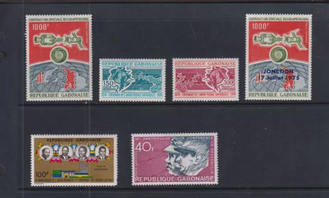 Gabon - 5 Airmail sets, mint, cat. $ 31.40