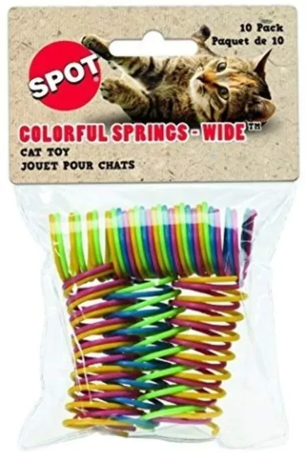 Ethical Pet Wide Durable Heavy Gauge Plastic Colorful Springs Cat Toy 10 Ct