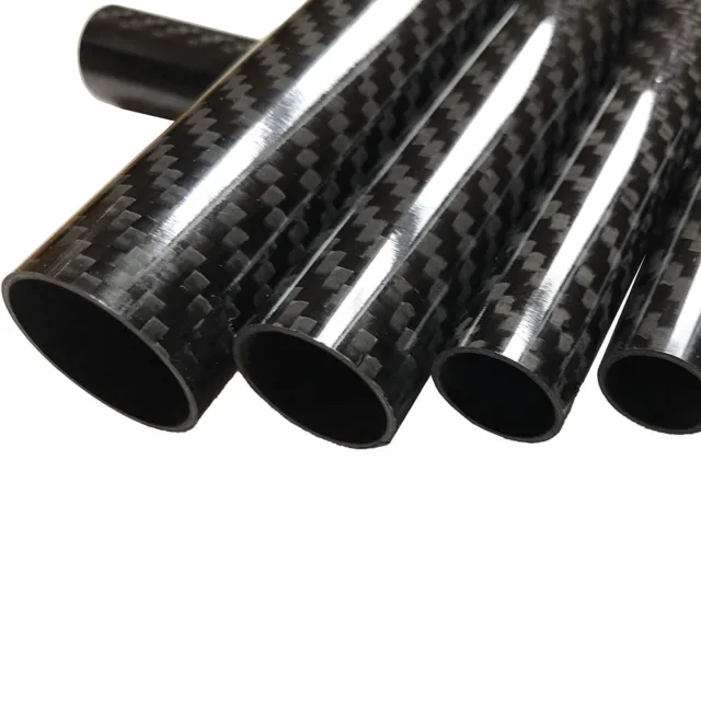 (1) Carbon Fiber Tube - 14mm x 12mm x 500mm - 3K Roll Wrapped 100% Carbon...