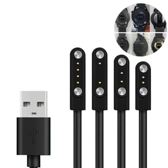 Universal Smart Watch Charger Cord Magnetic Charging Cable 2/4 Pin USB Charge AU