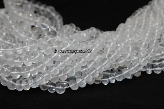 Perles de pierres précieuses rondelles de quartz en cristal naturel AAA 6-7...