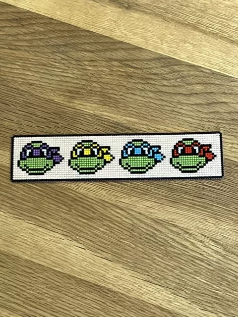 Teenage Mutant Ninja Turtles Handmade Cross Stitch Bookmark