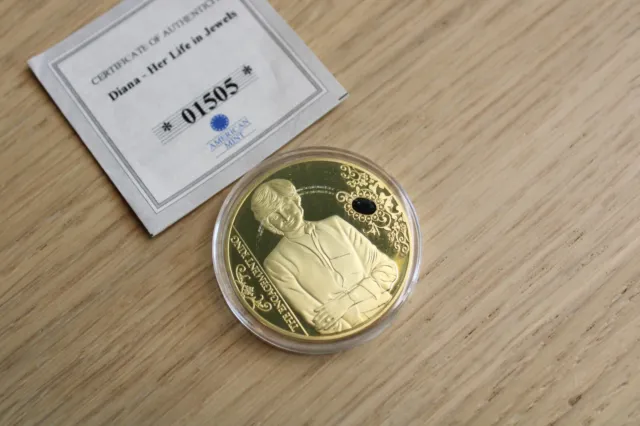American Mint 24k Cu Commemorative Coin: Diana Her Life In Jewels