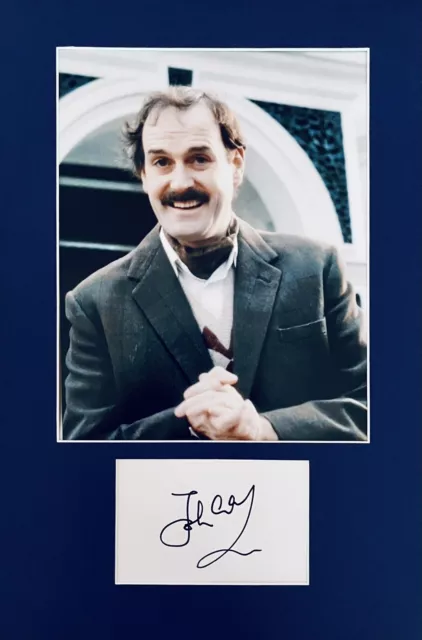 John Cleese HAND SIGNED 6x4 White Card + 10x8 FAWLTY TOWERS Photograph IN PERSON