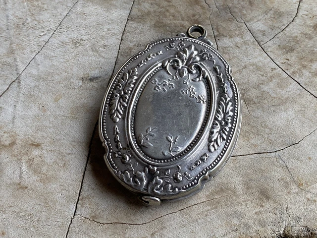 Miroir De Poche Ancien En Argent Massif - 10 Cm - 108 G - France - Neuf Avec Léger Défaut