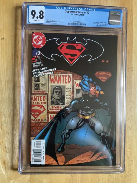 Superman/Batman #3 Cgc 9.8! Ed Mcguinness Cover!