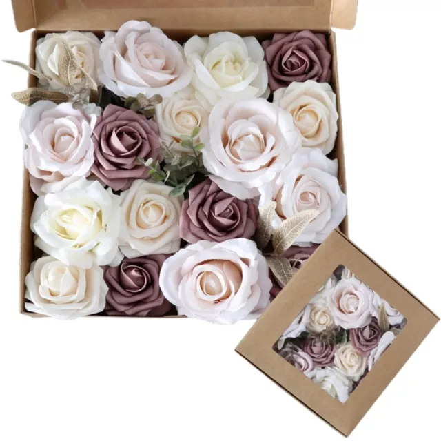 Artificial Rose Flowers Box Set for DIY Wedding Bouquet Centerpieces Arrangement