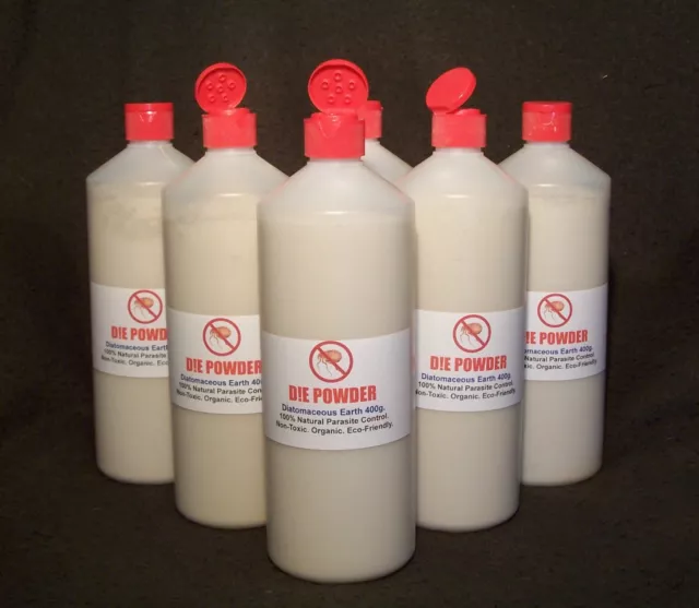 D!E POWDER DIATOMACEOUS D.E. 400g SHAKER BOTTLE POULTRY WORMER/REDMITE/FLEA/LICE