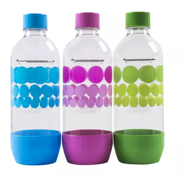 SodaStream 3 X Carbonating Bottles 1 L Liter Pack of 3 PET Expiry 3 Years Ahead