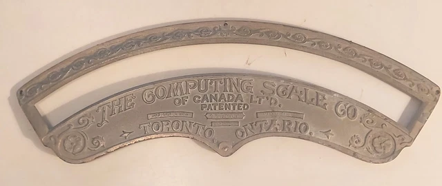 Rare Vtg. (Toronto) "The Computing Scale Co. Of Canada-Pat. 1890" Metal Emblem
