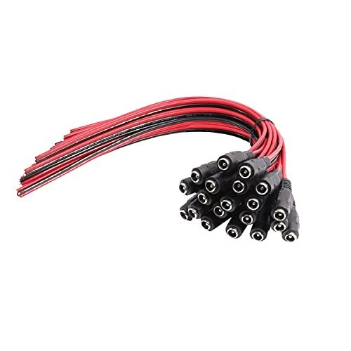 MILAPEAK Real 18AWG 43x2pcs Wires 20pcs Female DC Power Pigtail Cable 12V 5A ...