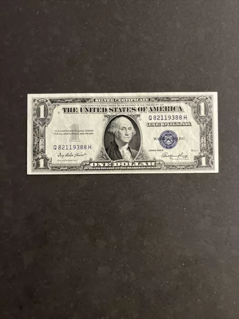 1935E $1 Silver Certificate Uncirculated Unc Fr 1614 Block Qh