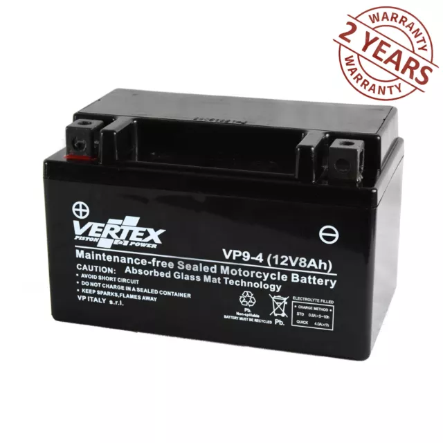 Battery For Suzuki GSXR 750 1997 VP9-4 Vertex AGM 12V YTX9-BS