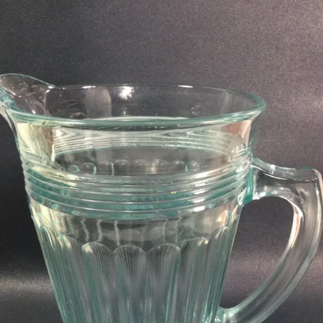 RETRO ART DECO STYLISH GLASS JUG 1.5 pts IDEAL HOME DINING/ AL FRESCO MINT GREEN 3