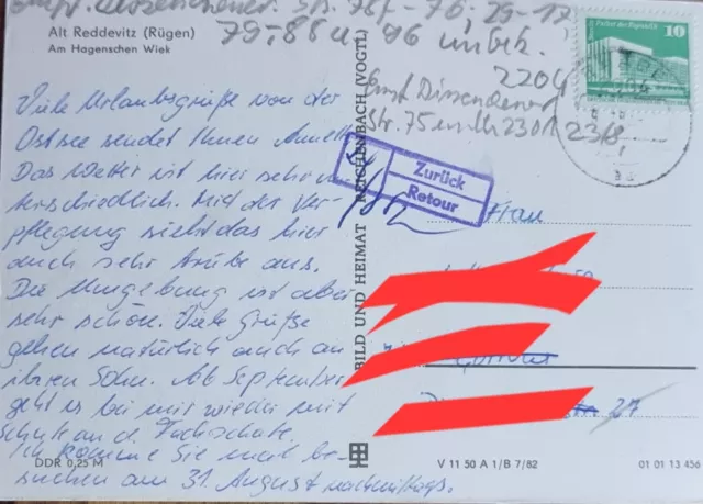 AK Alt Reddewitz Rügen 1980er Postkarte 2