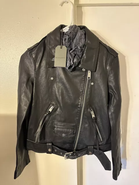 ALLSAINTS Luna Biker Jacket Women's Size XS Black New With Tags