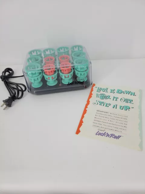 CLAIROL Lock 'n Roll Hot Rollers Hair Curlers 24 Spoolies  Instructions TESTED