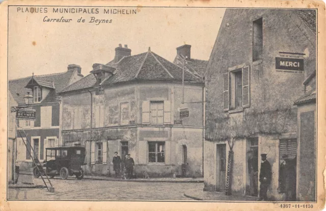 Carte Postale Ancienne Publicite Michelin Carrefour De Beynes