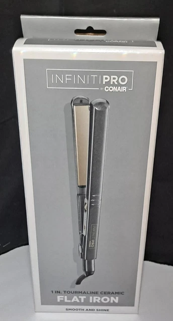 Infinity Pro by Conair 1" Tourmaline Ceramic Flat Iron black NIB