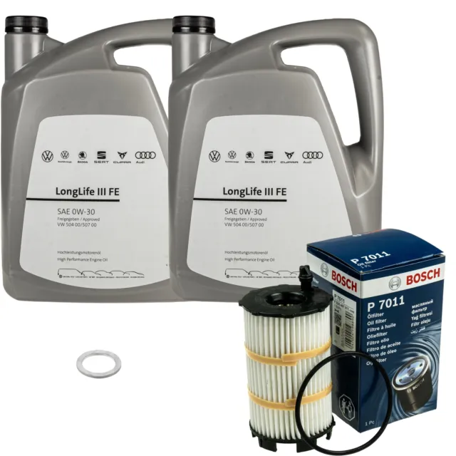 Bosch Filtro de Aceite 10L VW motor 0W-30 Longlife III Fe para Audi R8 Spyder