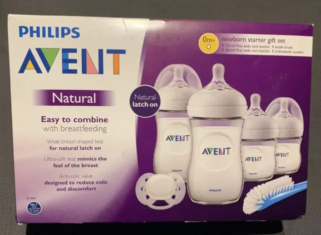 Philips Avent Natural Recién Nacido Set de Inicio SCD301/01 4 Biberones de Leche para Bebé