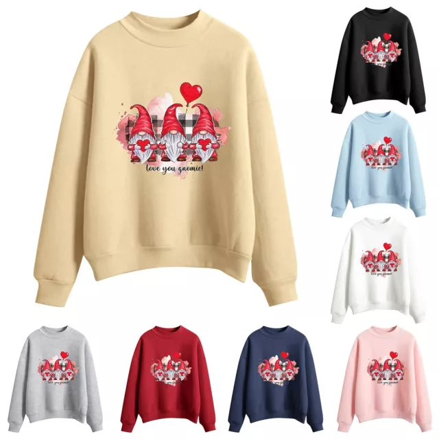Hooded Zipper Sweatshirt Womens Valentines Day Womens Large Solid Sweater Print
