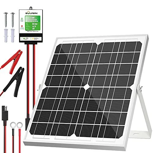SOLPERK Solar Panel Kit 20W 12V Solar Battery Trickle Charger Maintainer + Up...
