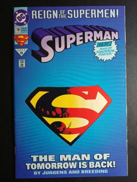 SUPERMAN: THE MAN OF STEEL #78 "VF/NM"  [Die-Cut Cover Edition] (Jun 1993, DC)