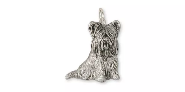 Skye Terrier Charm Jewelry Sterling Silver Handmade Dog Charm SKY3-C