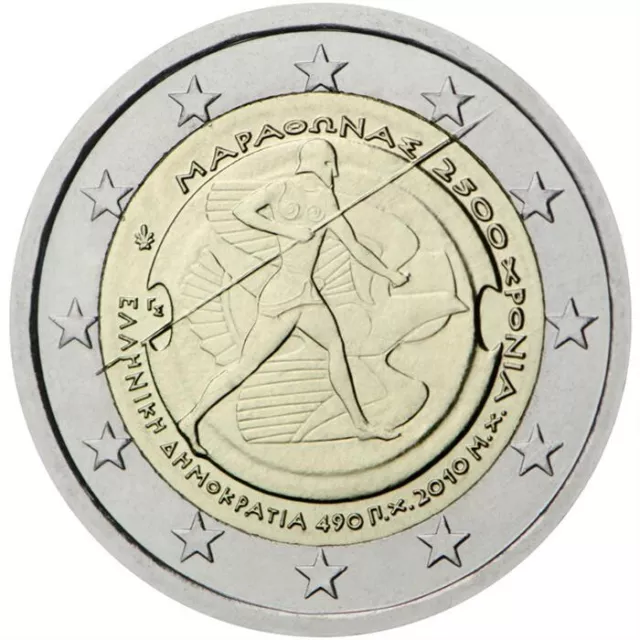 2010 Greece € 2 Euro Uncirculated UNC Coin - Battle of Marathon 2500 Years