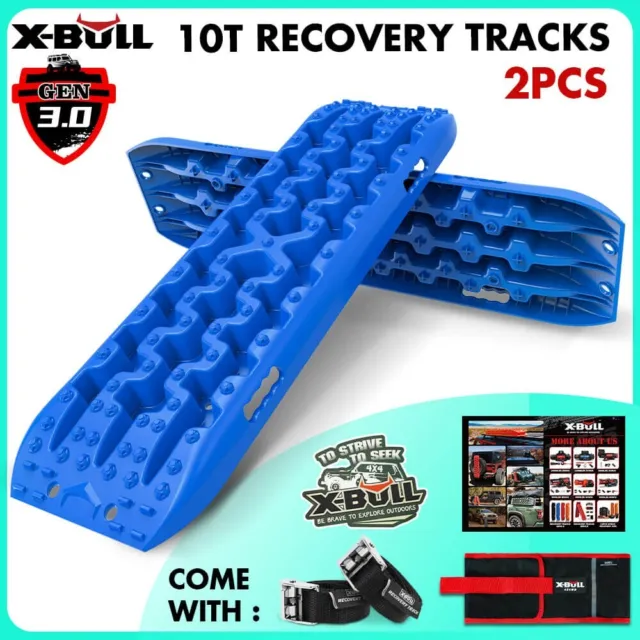 X-BULL Recovery Tracks Boards Sand Tracks Mud Blue Truck/Off Road 1 Pair 4x4 4WD