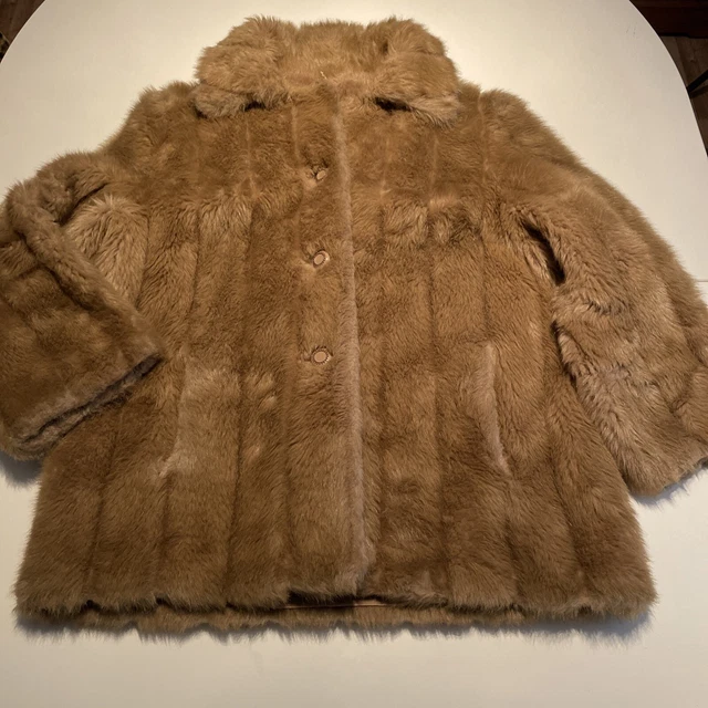 DEBENHAMS VINTAGE FAUX fur coat Size 14 Very Thick And Stylish £24.99