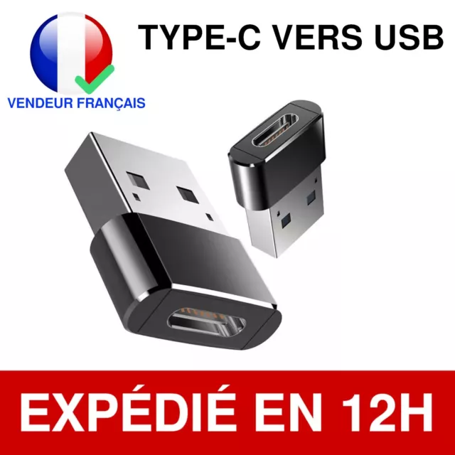 Adaptateur Usb-C Femelle Vers USB A Male Chargeur Câble Convertisseur Prise