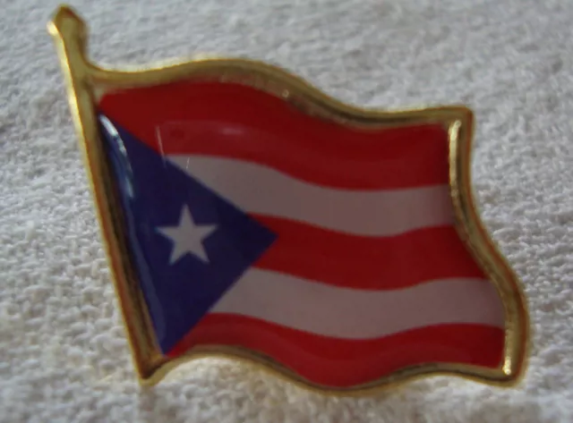 New Puerto Rico Rican Flag Pin Brooche Lapel Pinback Badge Tie Hat Tac Bandera