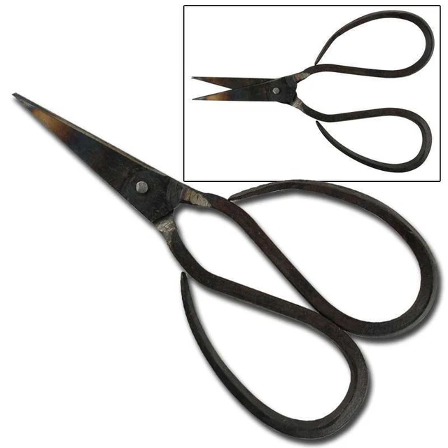 Hand Forged Spiral Medieval Scissor Wrought Iron Handmade Vintage Scissor