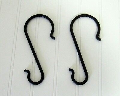 Ladder hooks - Amish forged black wrought iron - strong and sturdy metal - set 2