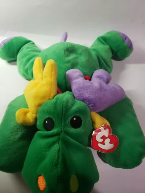 Vintage TY Pillow Pals Collection ANTLERS 1998 Plush Stuffed Animal Green Moose