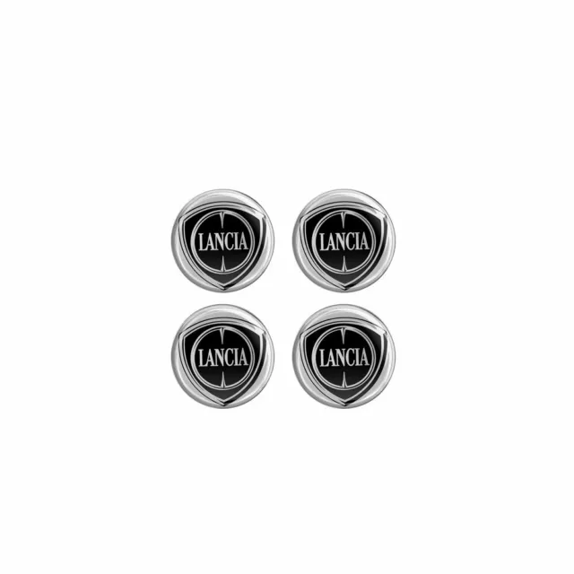 Adesivo Lancia 3D Ufficiale Logo Black, 9 mm, 4 pezzi