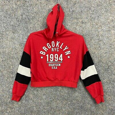 New Look 915 Generation Hoodie Sweatshirt Girls 10-11 Yrs Pullover Red