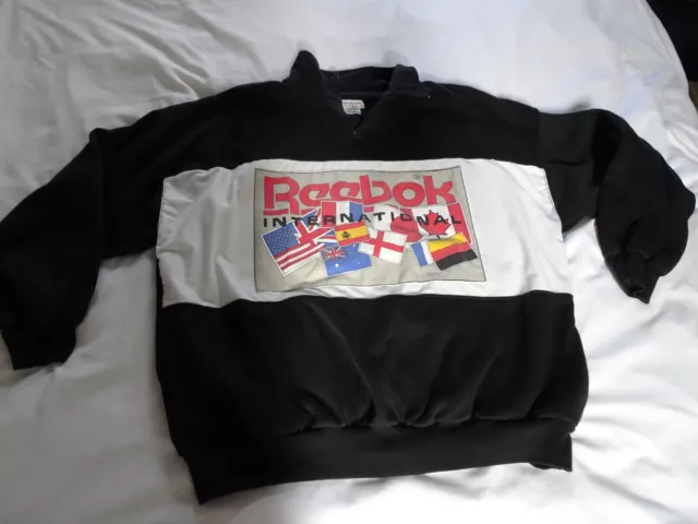 vintage reebok sport international sweatshirt XL 1980's Rare!