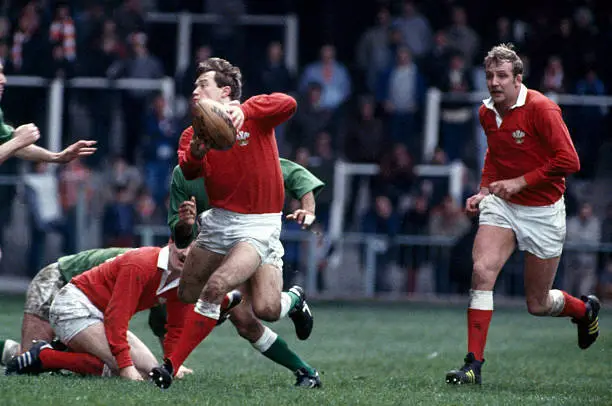 Bleddyn Bowen of Wales in action against the WRU President's XV a - Old Photo