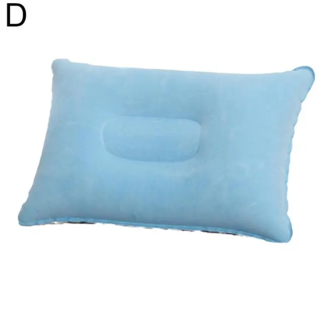 Light blue Inflatable Camping Pillow Blow Up Festival Outdoors E N Accessory  D0