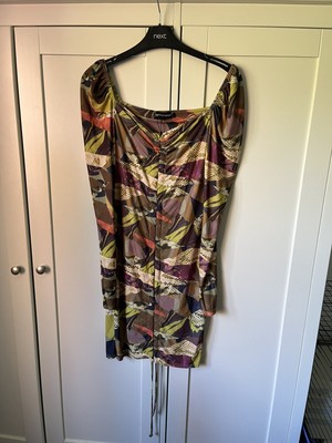 Pretty Little Thing PLT long sleeve mini dress bodycon multicoloured 10